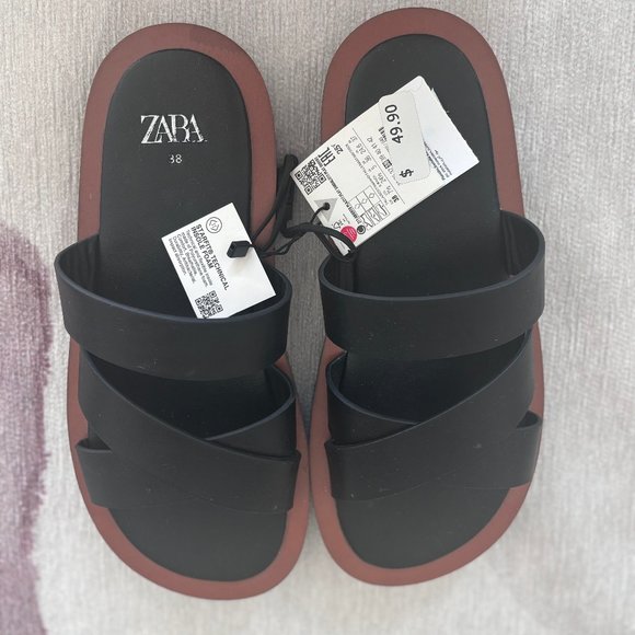 minimal flat sandals zara